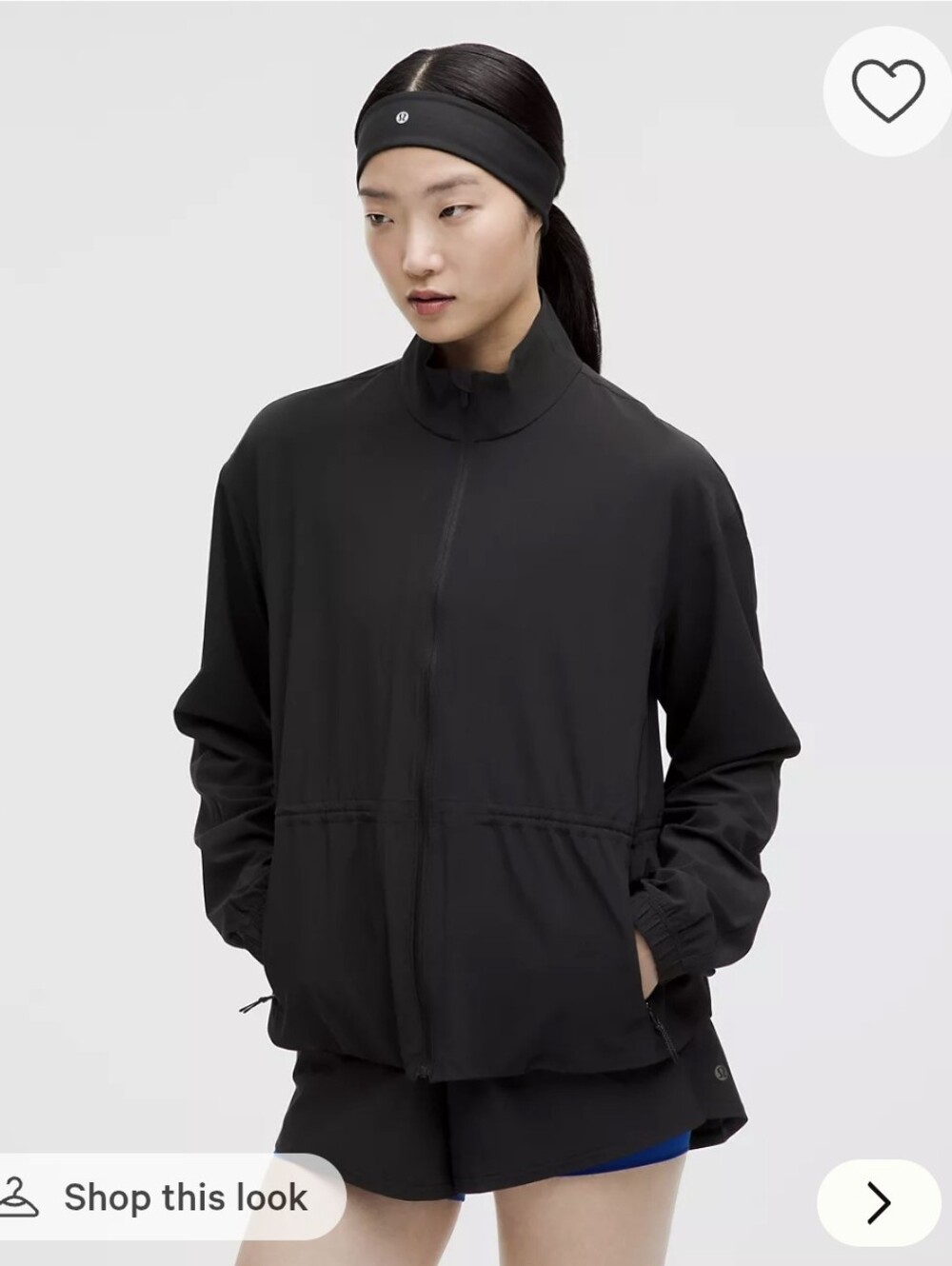 Lululemon UV- Protective Cinch Waist Black Running Jacket Size XL
